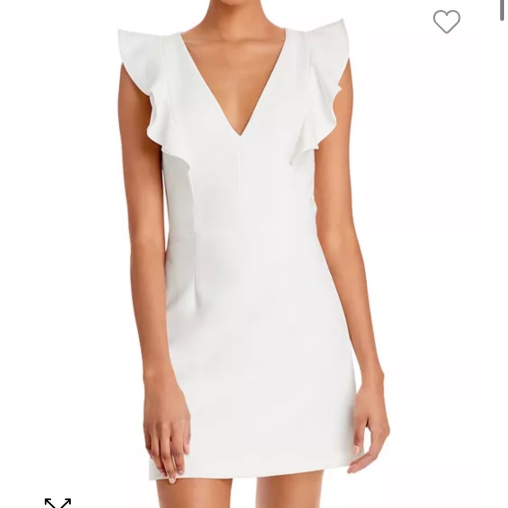 French Connection Whisper Ruffled V-Neck Mini Dress
